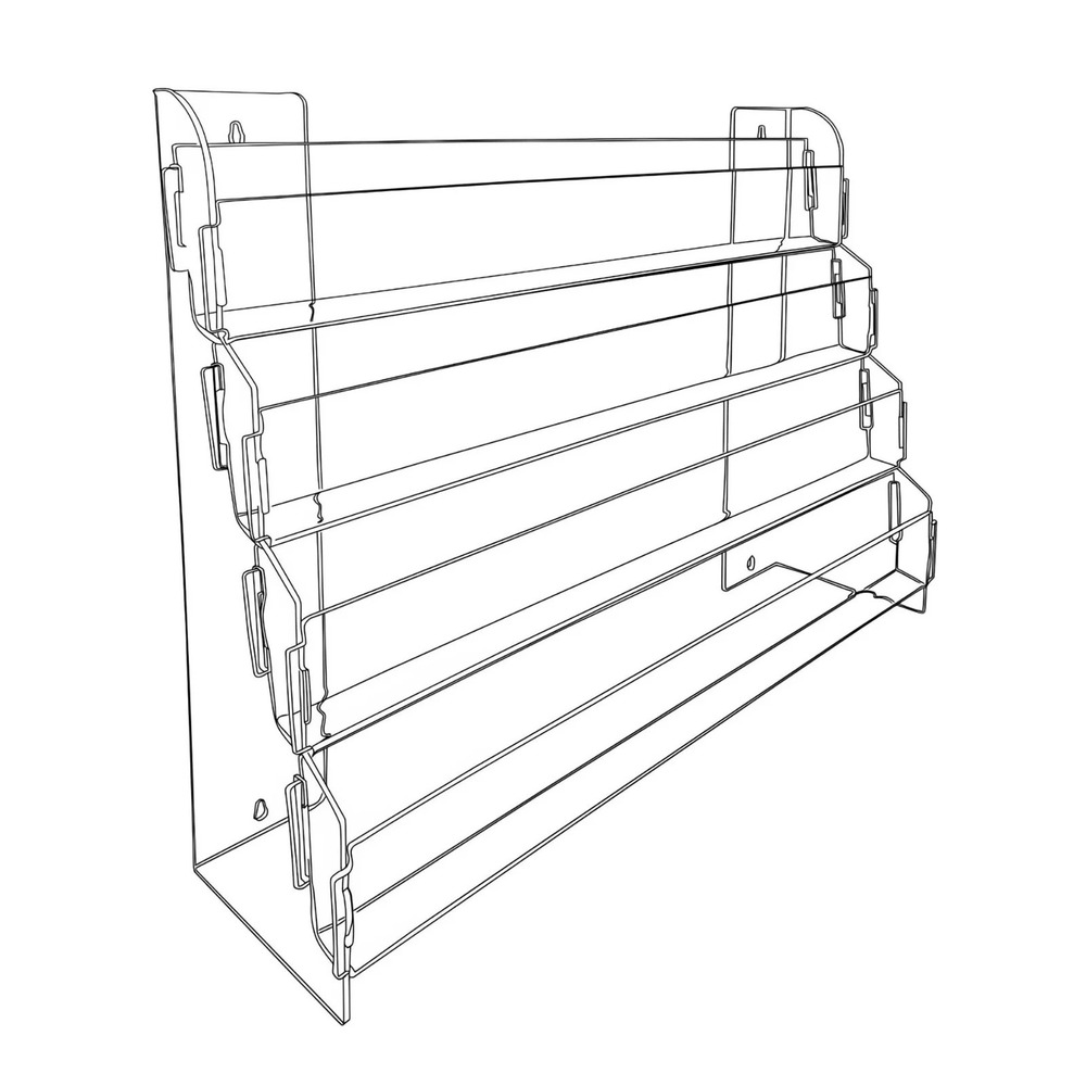 4 Tier Acrylic Slim Greeting Card Display Stand Clear Solutions 24" x 17.625"